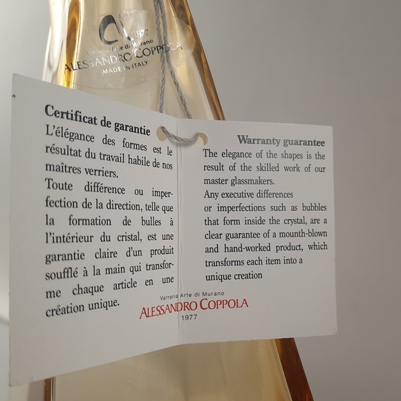 MURANO DECANTER SET Hand-Blown Glass Italy Venetian Amber Barware Bar Wine MCM - Picture 12 of 12